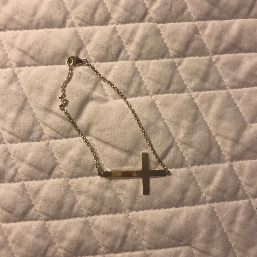 Silver cross bracelet